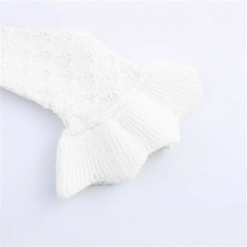 Knitted jacket for women with ruffle details and buttonhole Lune London