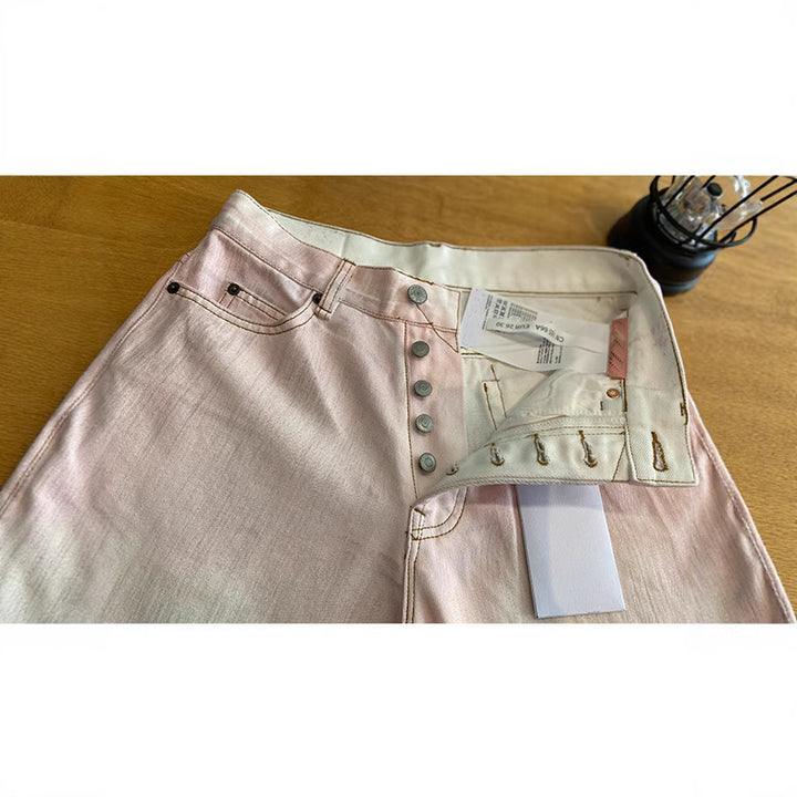 Wide leg jeans for women with high waist and unique color gradient Lune London