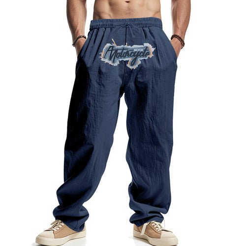 Casual men's pants with elastic waistband and unique graphic print Lune London