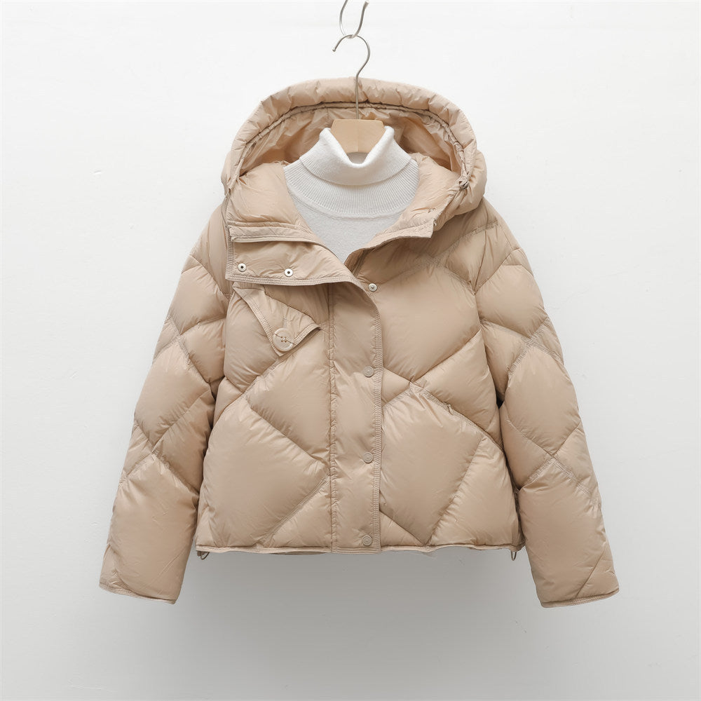 Ladies down jacket with removable hood Lune London