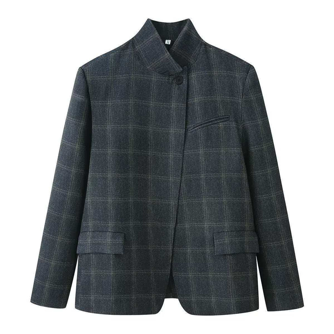 Veste blazer à carreaux élégante pour femmes Chic & Stil