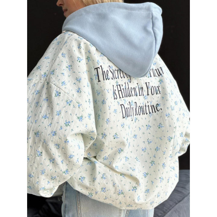 Ladies casual oversized jacket with floral pattern Lune London