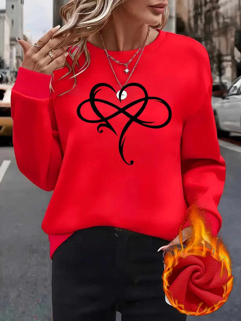 Sweatshirt pour femmes avec design de cœur créatif et coupe décontractée Chic & Stil