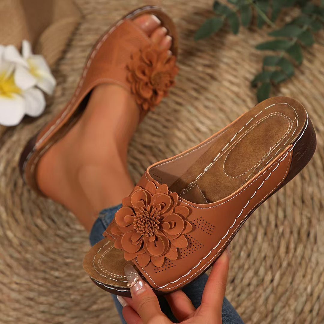 Floral slide sandals for women Lune London