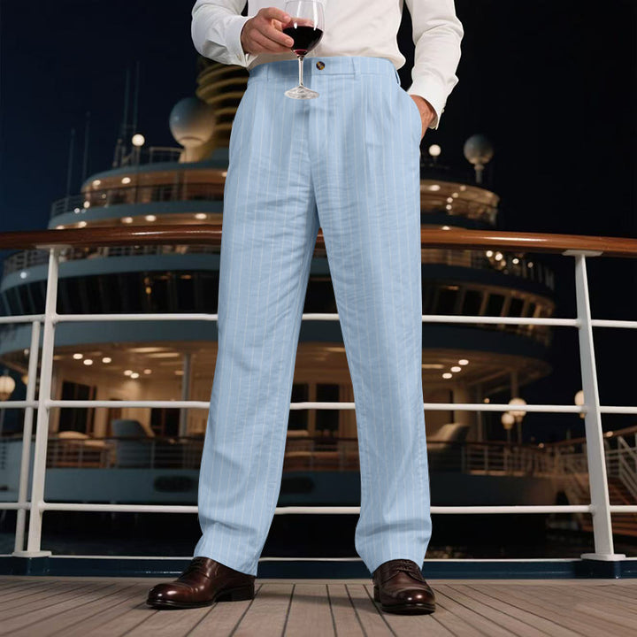 Lune London striped elegant trousers for men