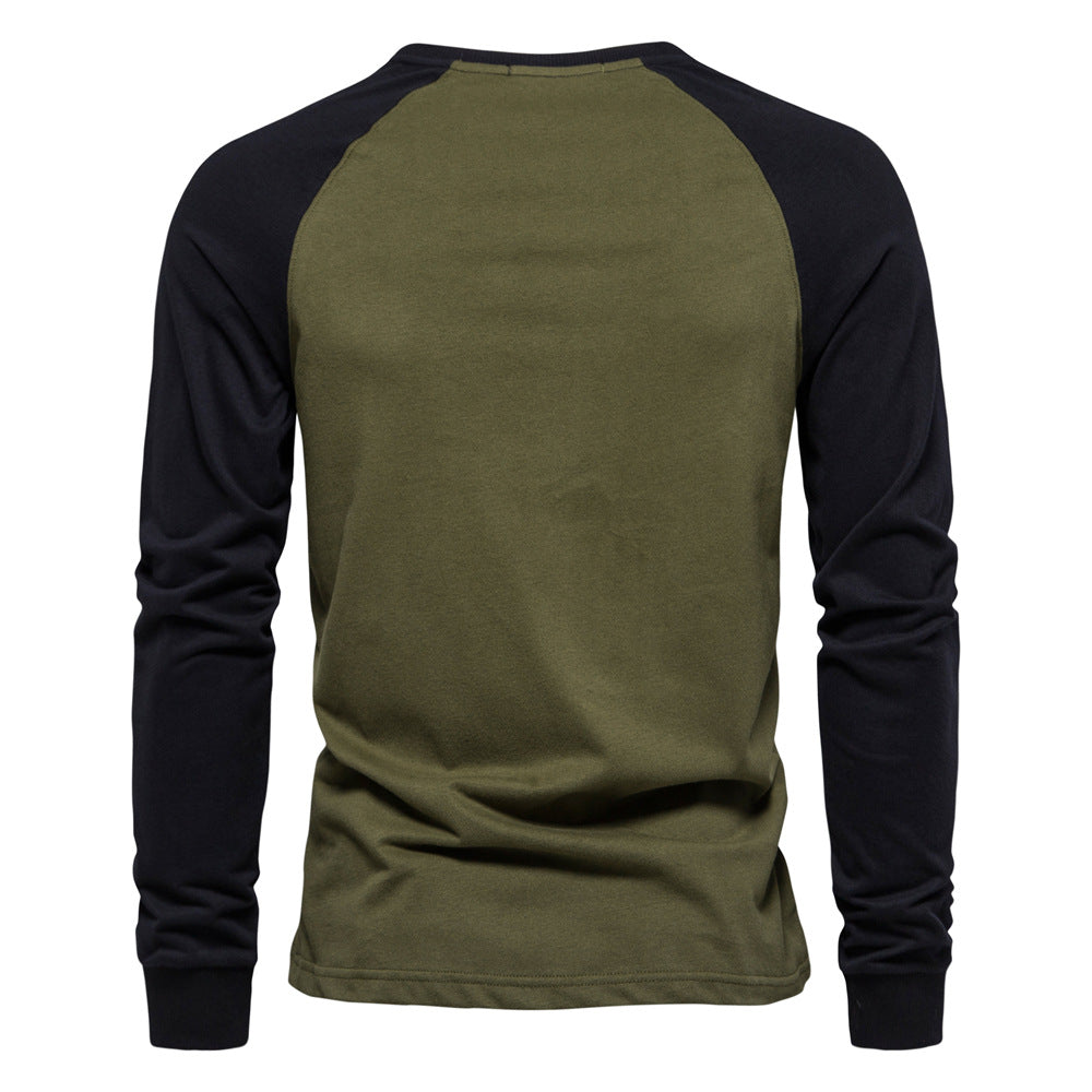 Men's Long Sleeve Shirt with Modern Contrast Design and Comfortable Fit Lune London
