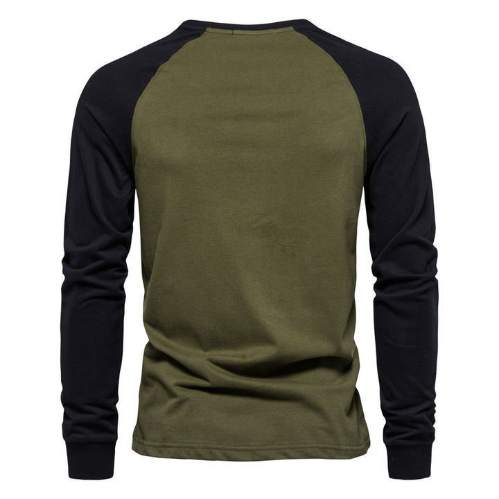 Men's Long Sleeve Shirt with Modern Contrast Design and Comfortable Fit Lune London