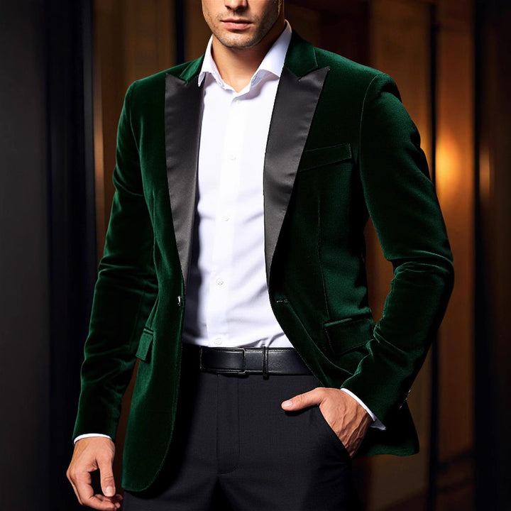 Elegant velvet jacket for men with satin collar Lune London