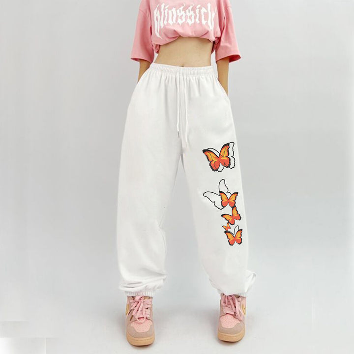 Women's jogging pants with colorful butterfly design Chic & Stil