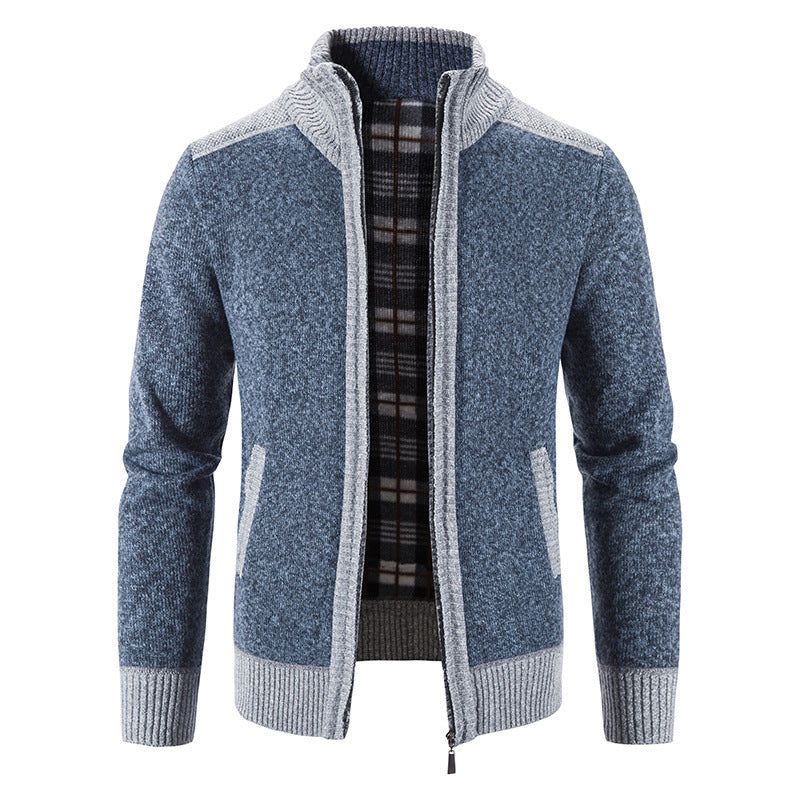 Lune London | Men's Cardigan with Modern Stand-Up Collar and Textured Design