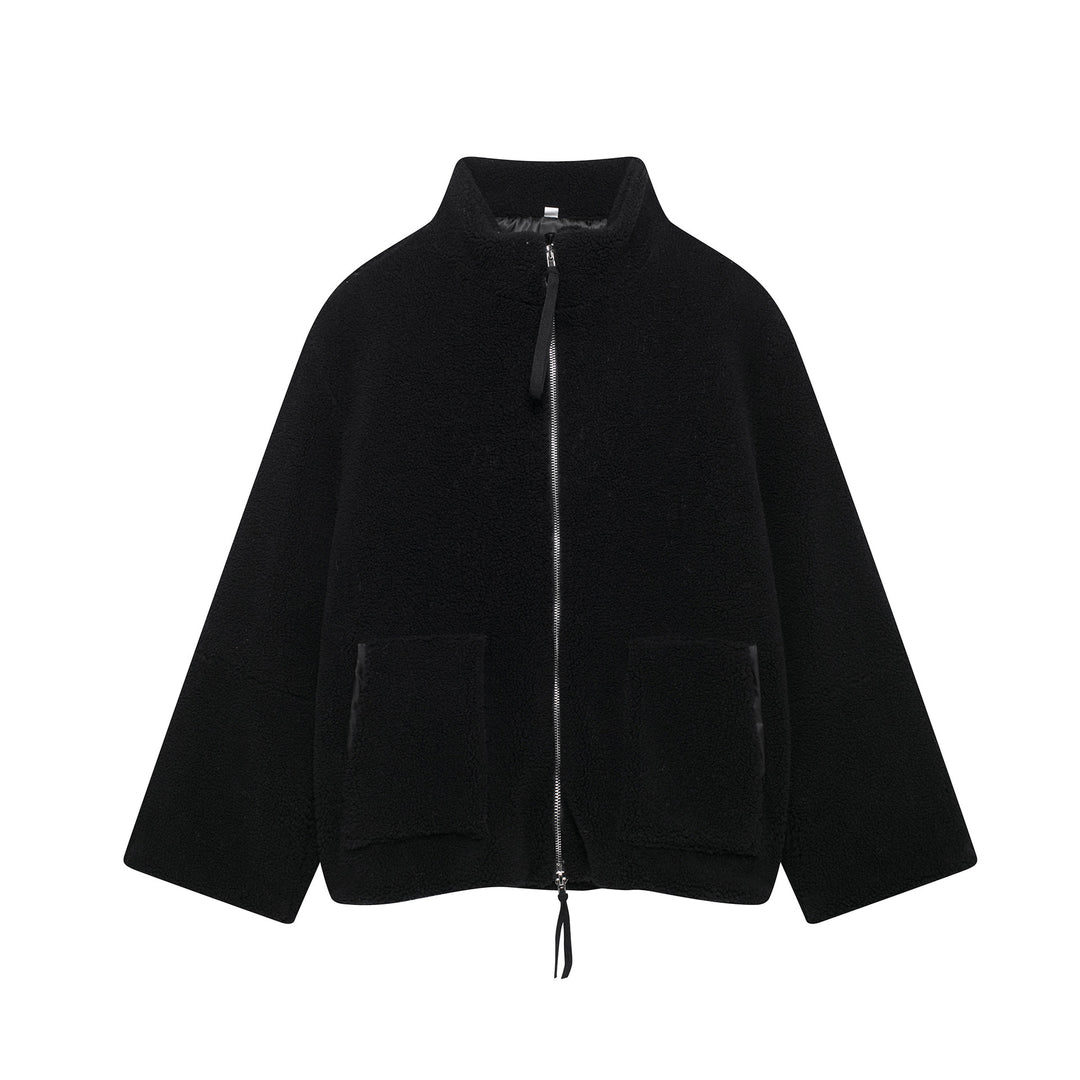 Ladies Cozy Fleece Jacket with High collar and Practical Pockets Lune London