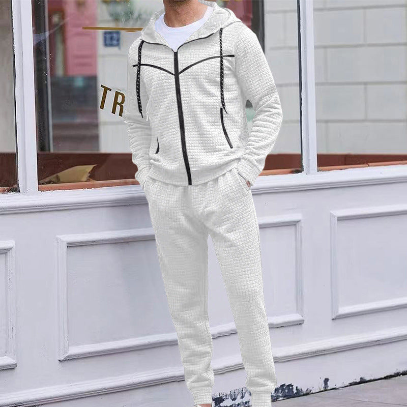Urban tracksuit jacket for men with practical zippered pockets and structured surface Lune London