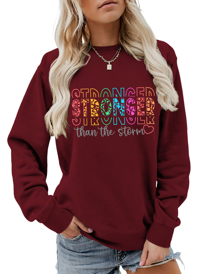 Sweat-shirt pour femmes avec lettrage motivant et coupe décontractée Chic & Stil