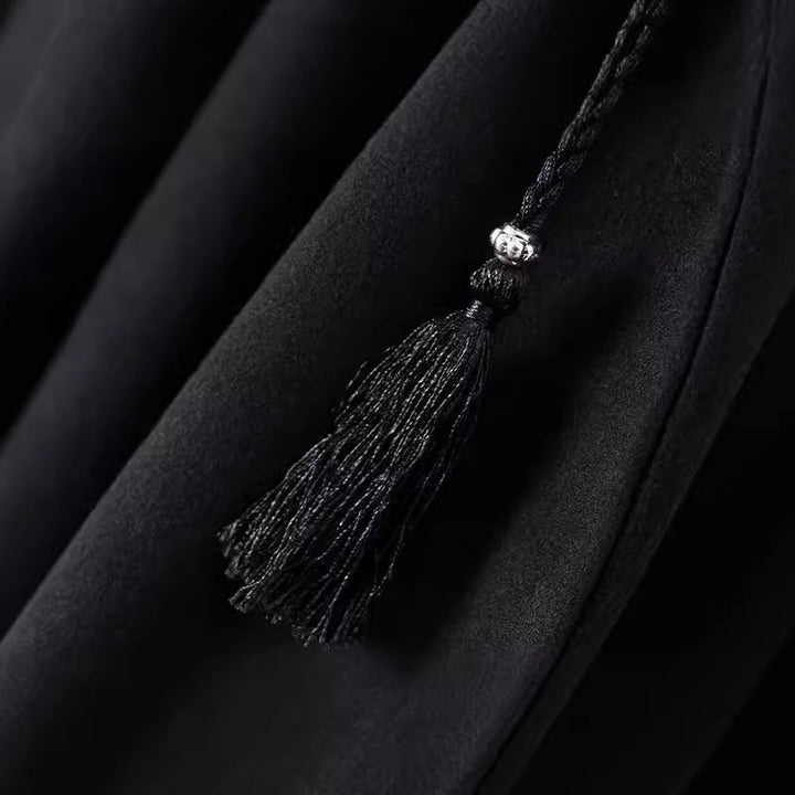 Women's transition poncho with hood and stylish fringes Lune London