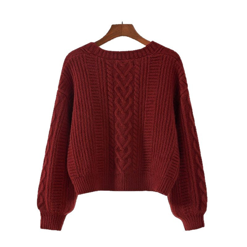 Cardigan de mode pour femmes avec motif en maille torsadée et détails de bouton extravagants Chic & Stil