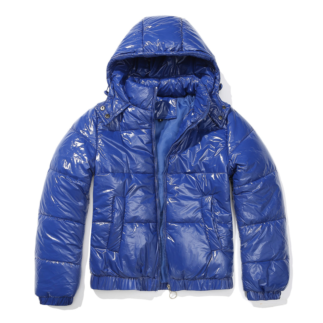 Shiny quilted jacket for women with removable hood Lune London
