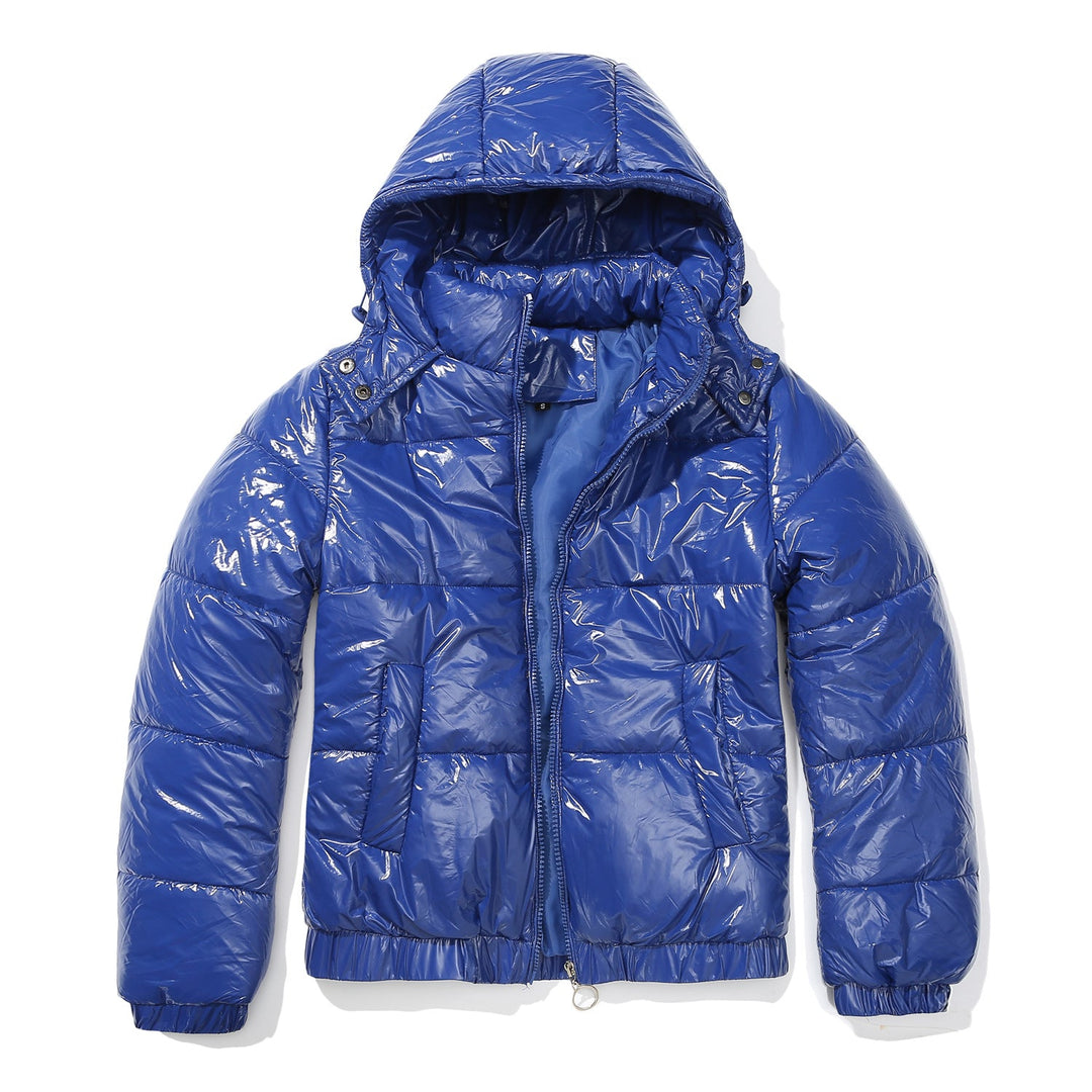 Women's Shiny Quilted Jacket with Removable Hood Lune London