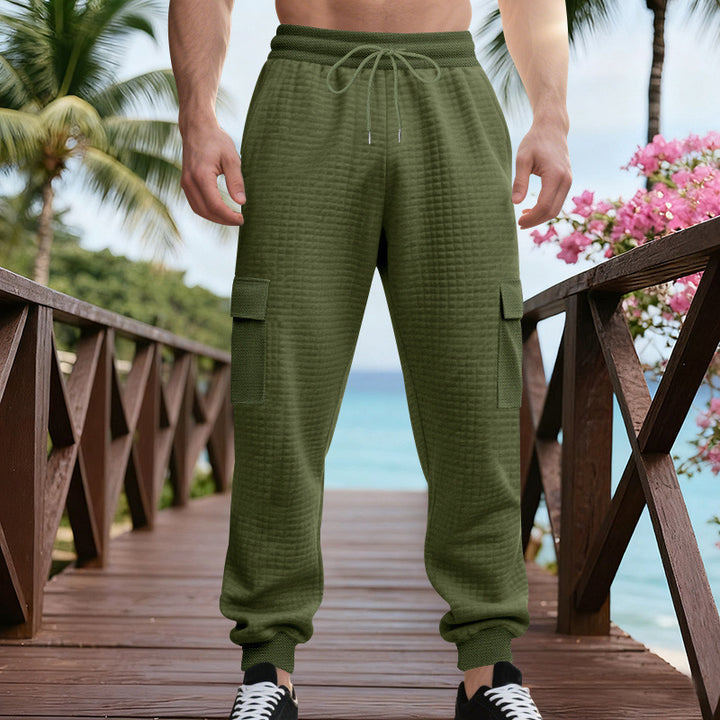 Men's cargo jogger pants with elastic waistband and practical side pockets Lune London