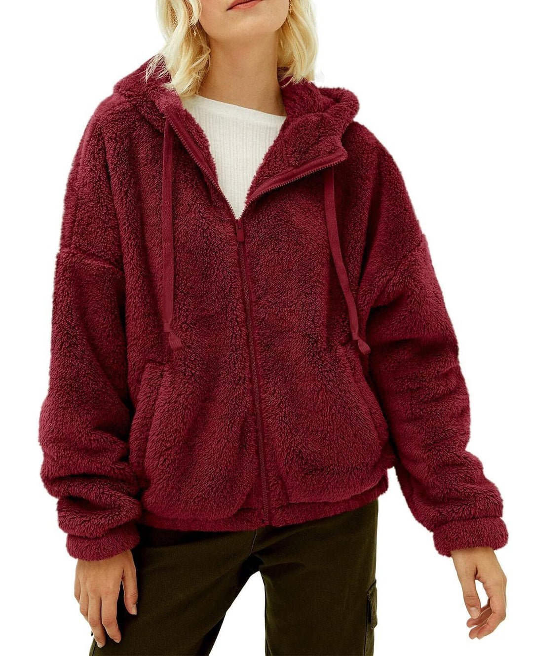 Lady Oversized Chic Faux Fur Hooded Jacket