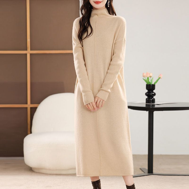 Robe tricotée pour femmes avec col montant Chic & Stil