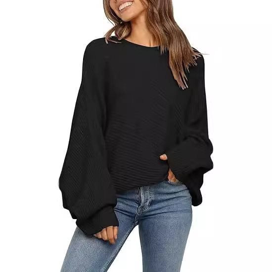 Oversized comfortable knit sweater for women with wide-cut sleeves Lune London