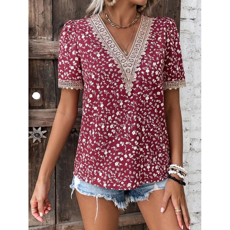 Ladies Casual Embroidered Floral Blouse Lune London