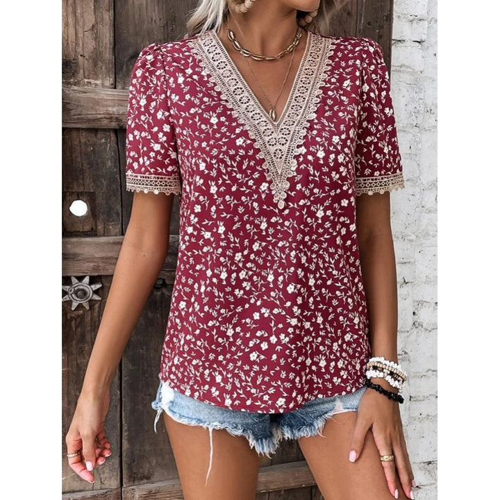 Ladies Casual Embroidered Floral Blouse Lune London