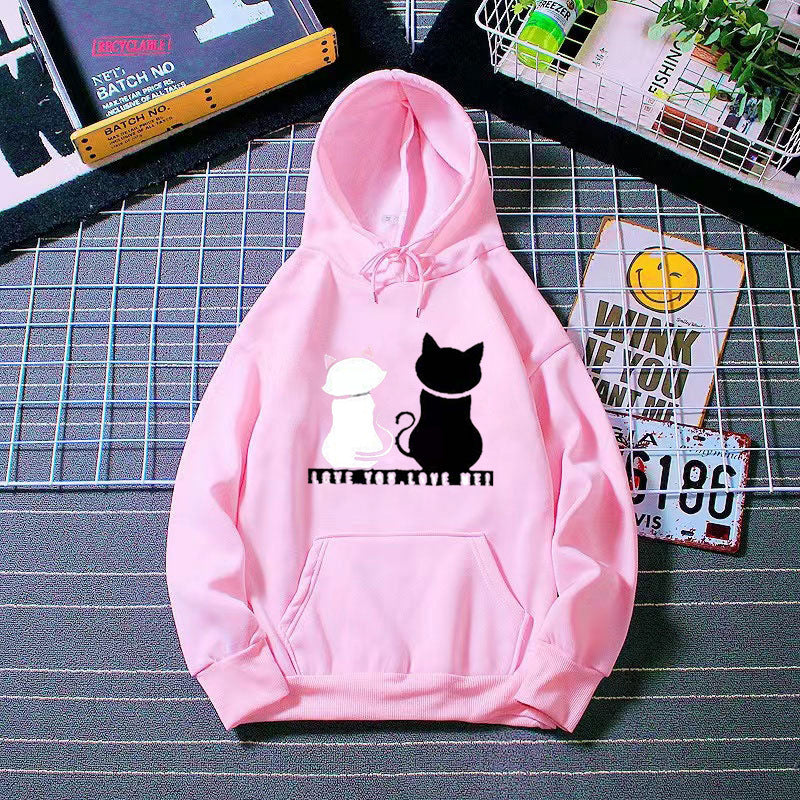 Women's hoodie with cute cat design and casual fit Chic & Stil
