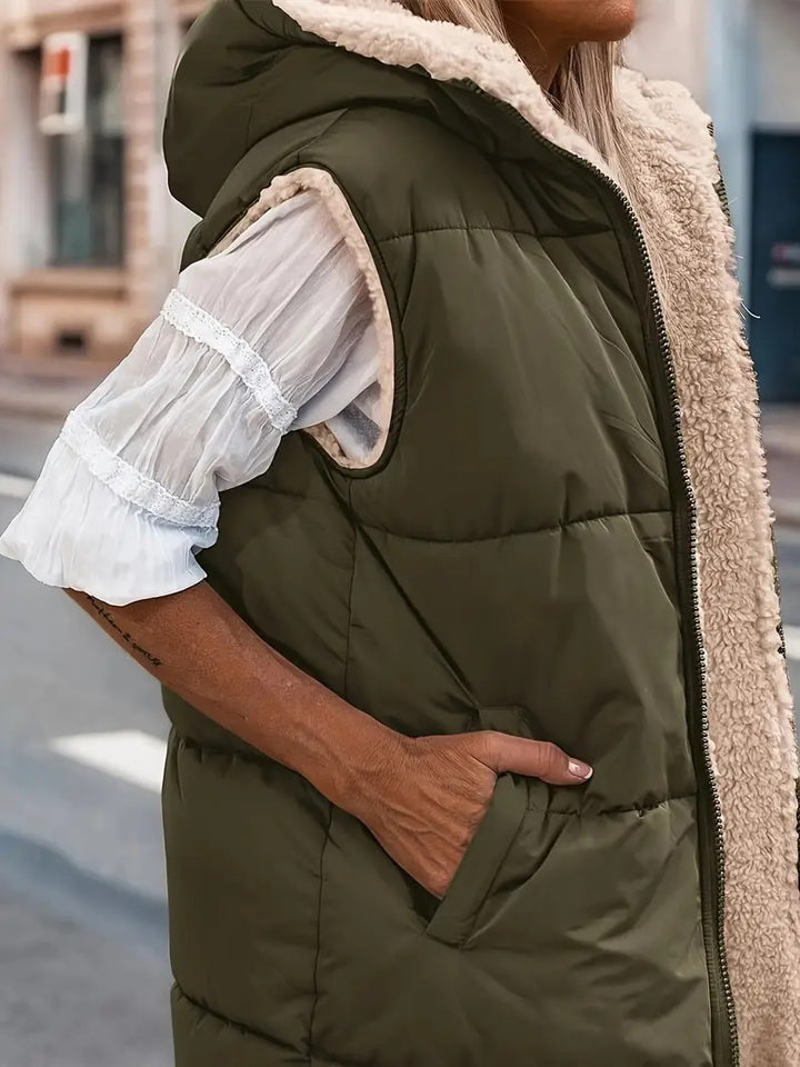 Reversible women's jacket with sherpa lining Lune London