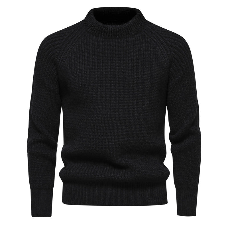 Men's chunky knit sweater with high collar and timeless design Lune London