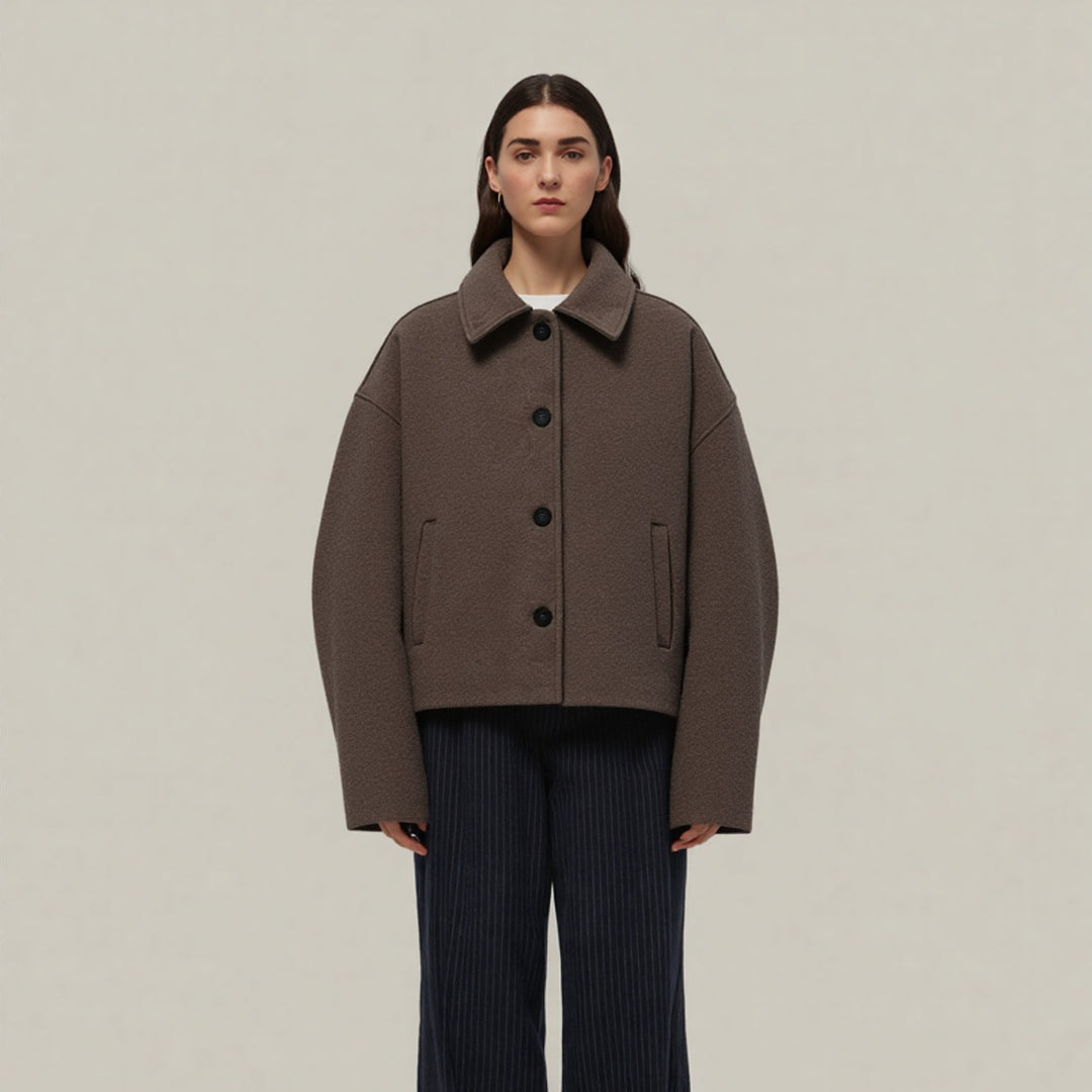 Casual wool jacket for women with button details Lune London
