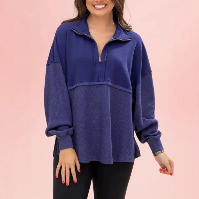Pull femme décontracté avec fermeture éclair Lune London