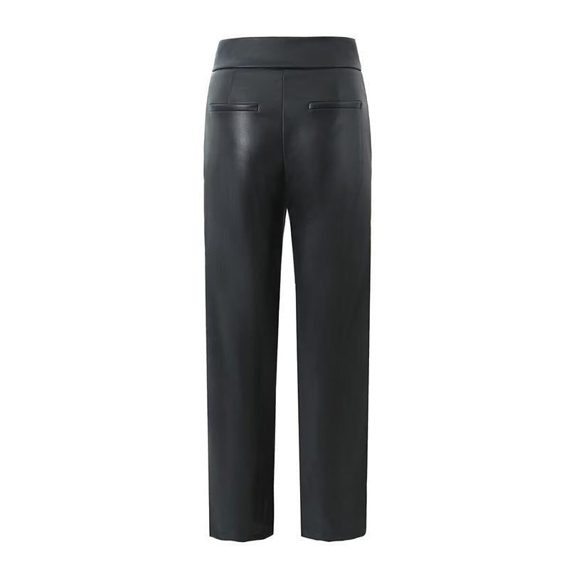 Faux leather pants for women with an elegant cut and charming details Lune London