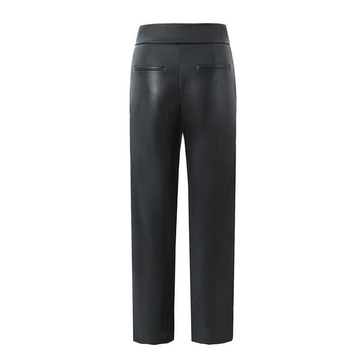 Faux leather pants for women with an elegant cut and charming details Lune London