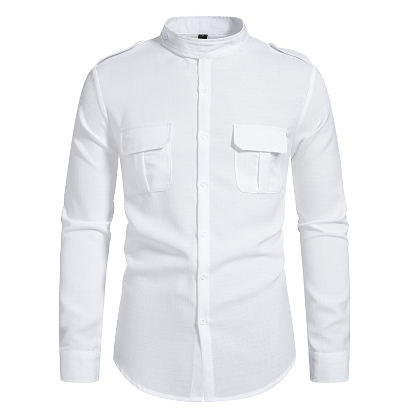 Elegant long-sleeved shirt for men with practical chest pockets Lune London
