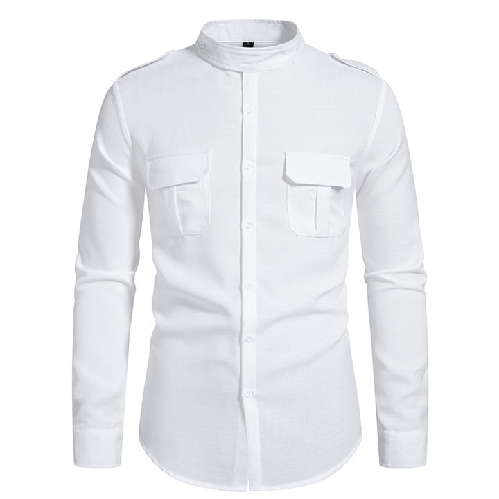 Elegant long-sleeved shirt for men with practical chest pockets Lune London