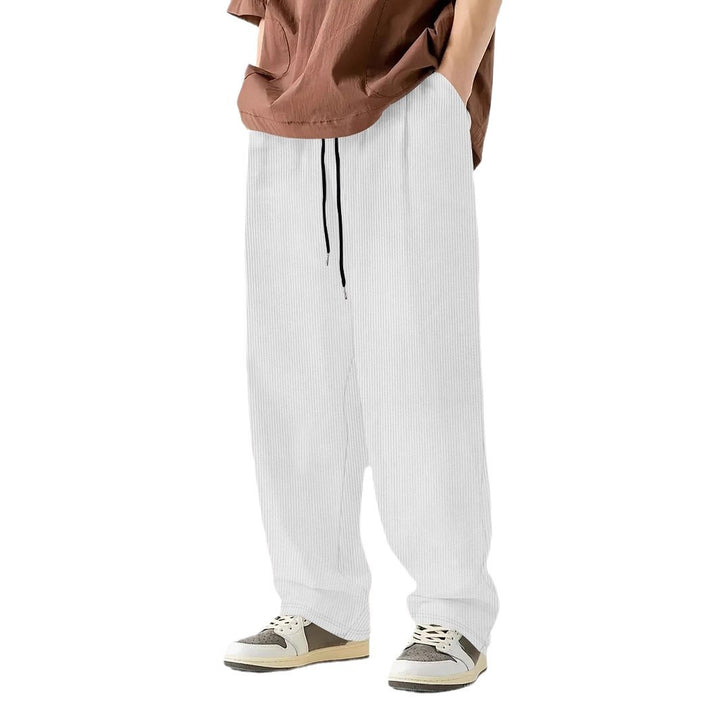 Comfortable ribbed pants for men with elastic waistband Lune London