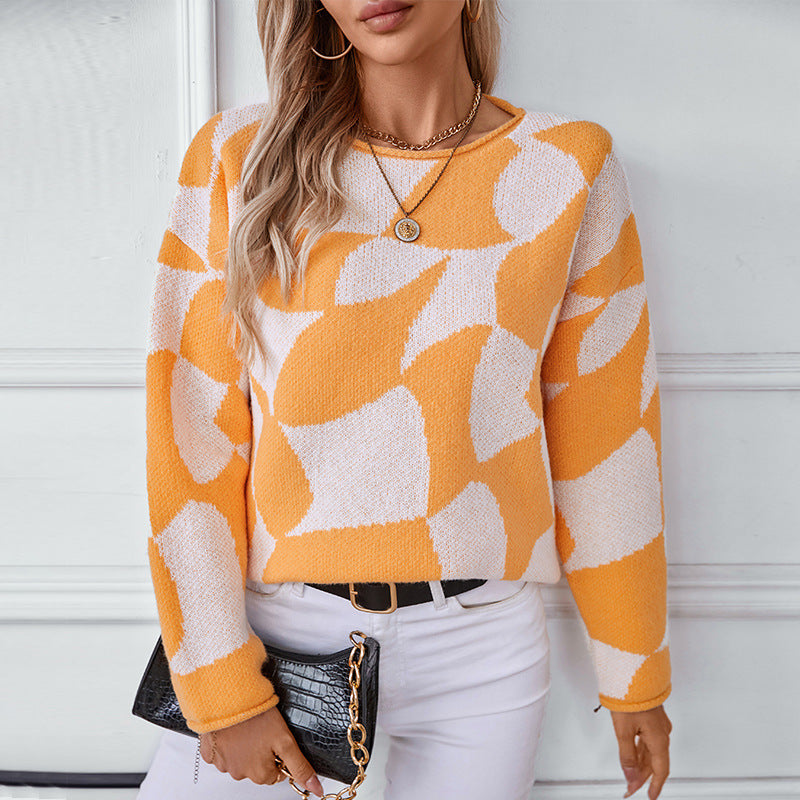Knitted sweater for women with modern pattern and casual fit Lune London