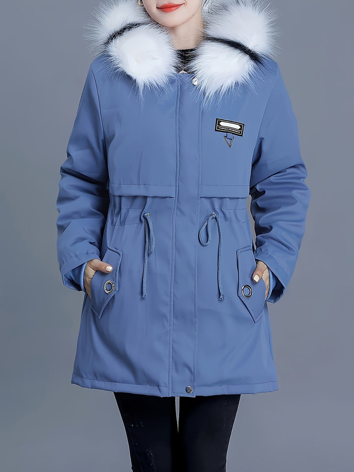 Insulated leisure jacket for women with removable faux fur collar Lune London
