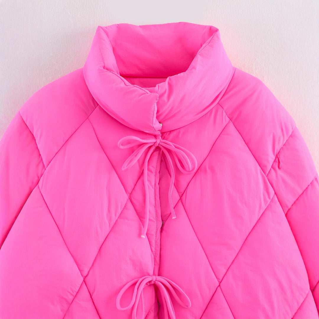 Trendy quilted jacket for women with high collar Lune London