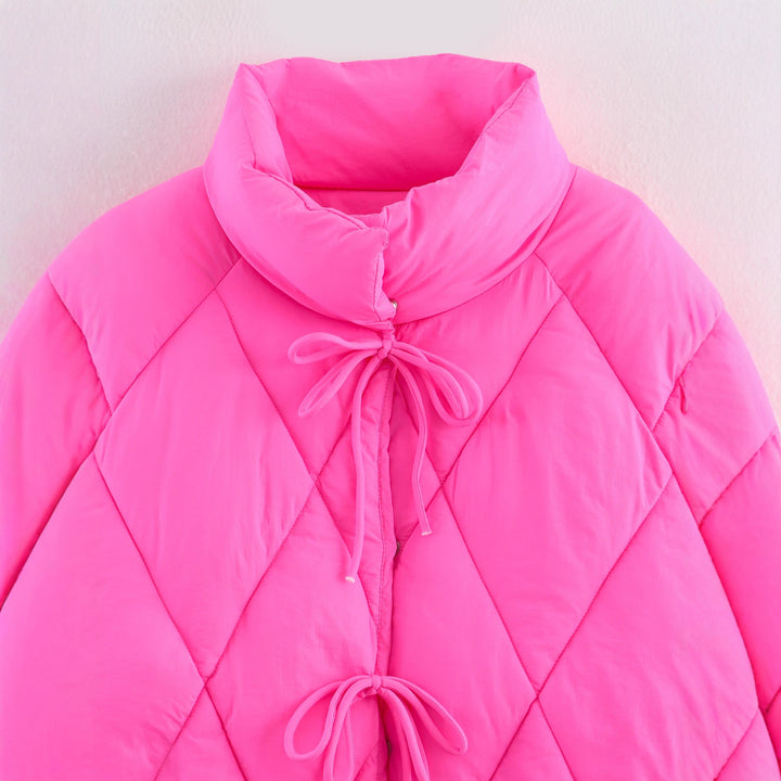 Trendy quilted jacket for women with high collar Lune London