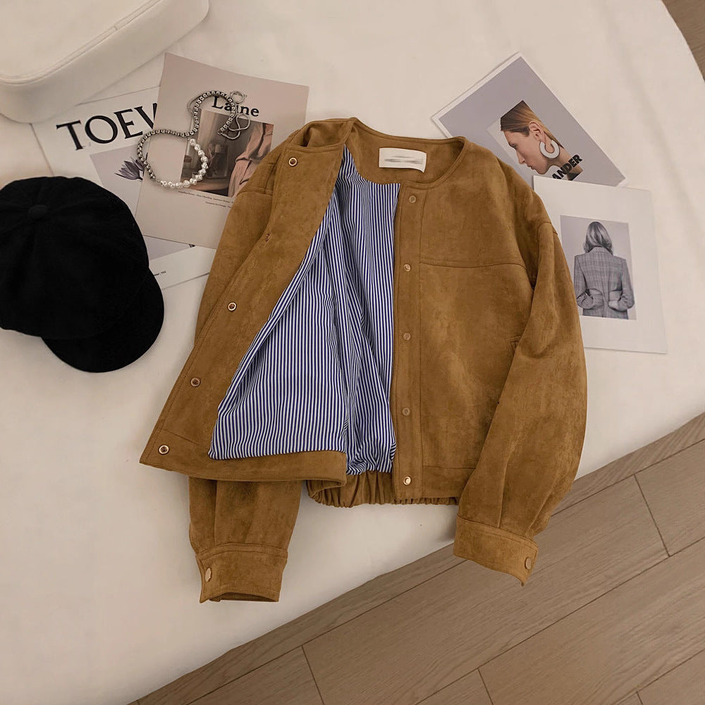 Veste en daim pour femmes avec taille élastique Chic & Stil