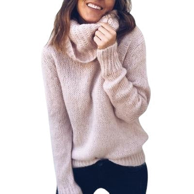 Knitted sweater for women with high collar and modern cut Lune London