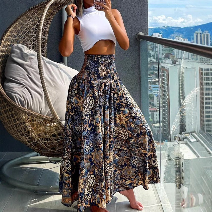 Women Bright Printed Maxi Skirt Lune London