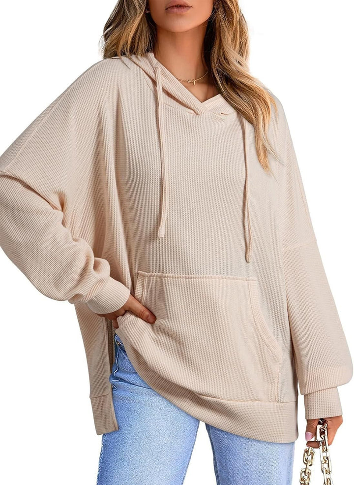Oversized women's hoodie in waffle pique Lune London