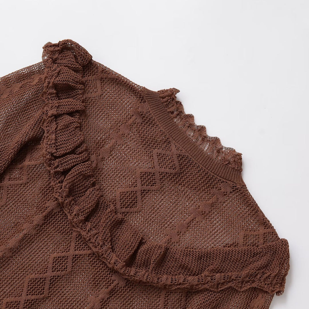Women Playful vest with ruffles and button details Lune London