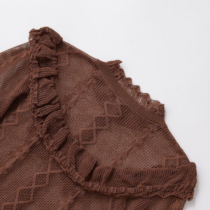 Women Playful vest with ruffles and button details Lune London