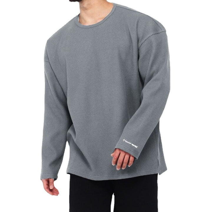 Casual long sleeve t-shirt for men with a fine rib design Lune London