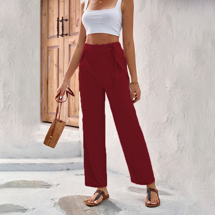 Women Elegant and Comfortable Wide Leg Pants with Tie Lune London