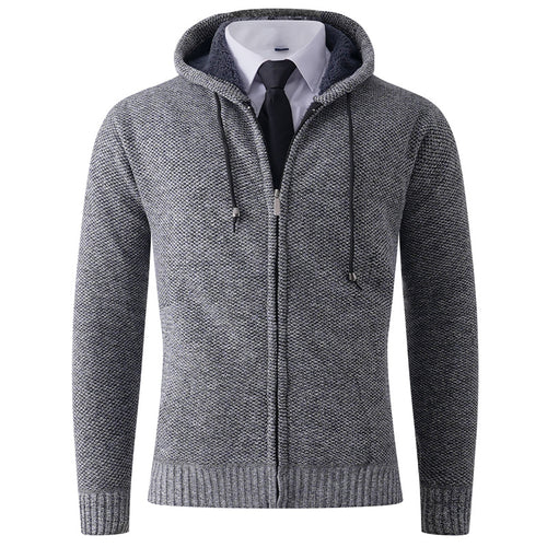 Men's knitted hoodie jacket with structured finish Lune London